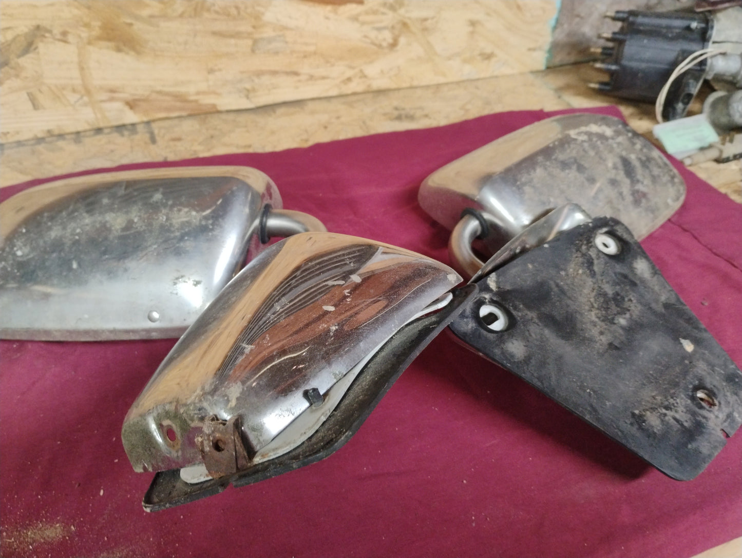 73-87 Chevy GMC Truck Exterior Door Mirrors Pair Left Right OEM Stainless C10 K10