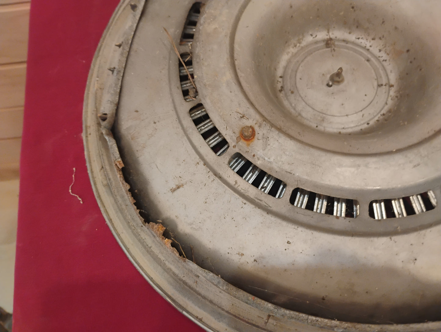 Vintage Metal Hubcap Wall Art Garage Decor Man Cave Industrial Style Texas Florida