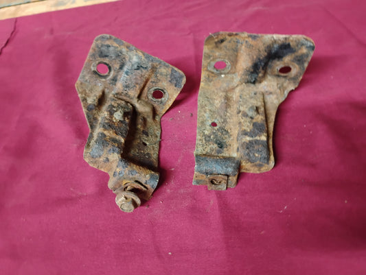 1973-1979 Chevy GMC Truck Upper Radiator Hold Down Brackets OEM Top Plates Pair C10 K10