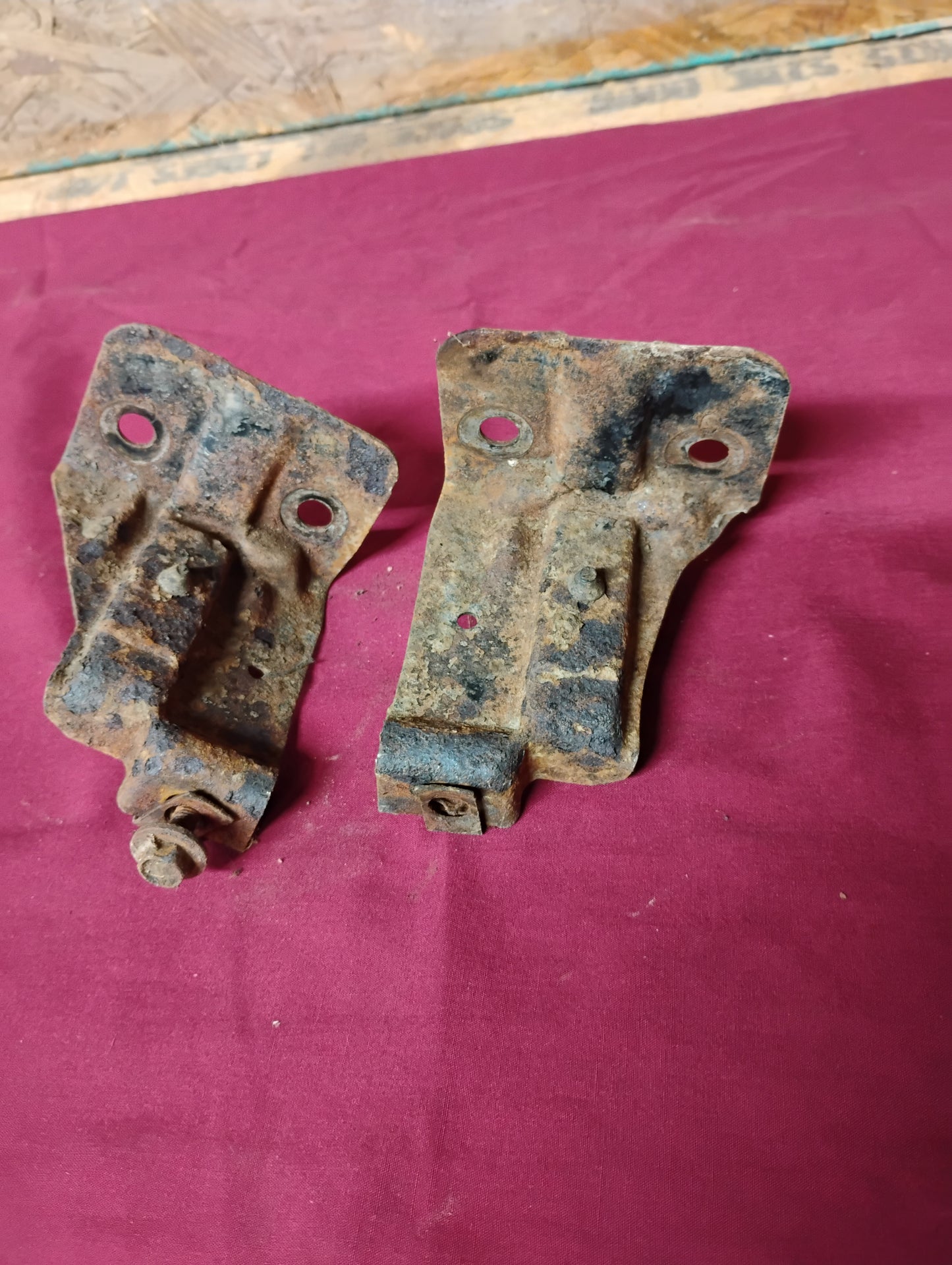 1973-1979 Chevy GMC Truck Upper Radiator Hold Down Brackets OEM Top Plates Pair C10 K10