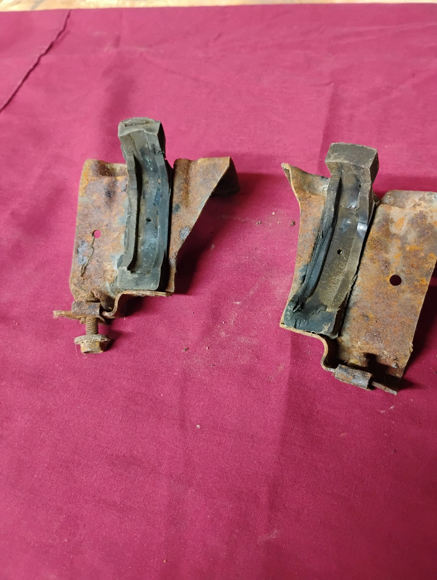 1973-1979 Chevy GMC Truck Upper Radiator Hold Down Brackets OEM Top Plates Pair C10 K10
