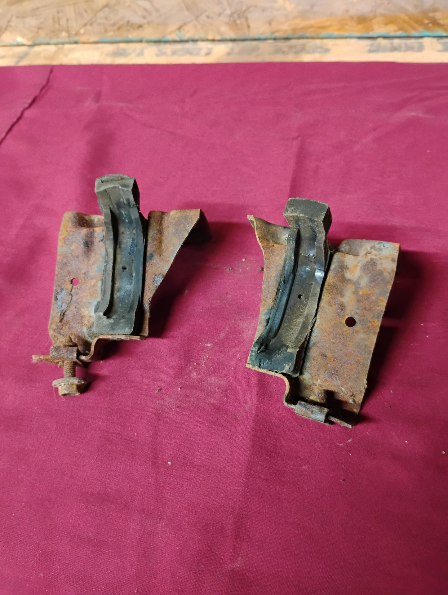 1973-1979 Chevy GMC Truck Upper Radiator Hold Down Brackets OEM Top Plates Pair C10 K10