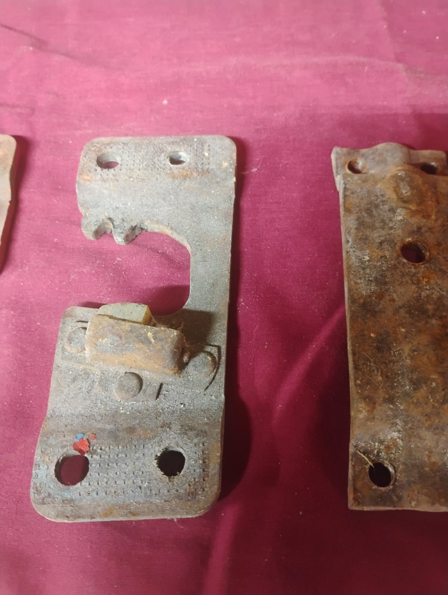 Pair of 2 OEM Door Striker Plates & Backing Plates 1967-1972 Chevy GMC C10 K10 Truck