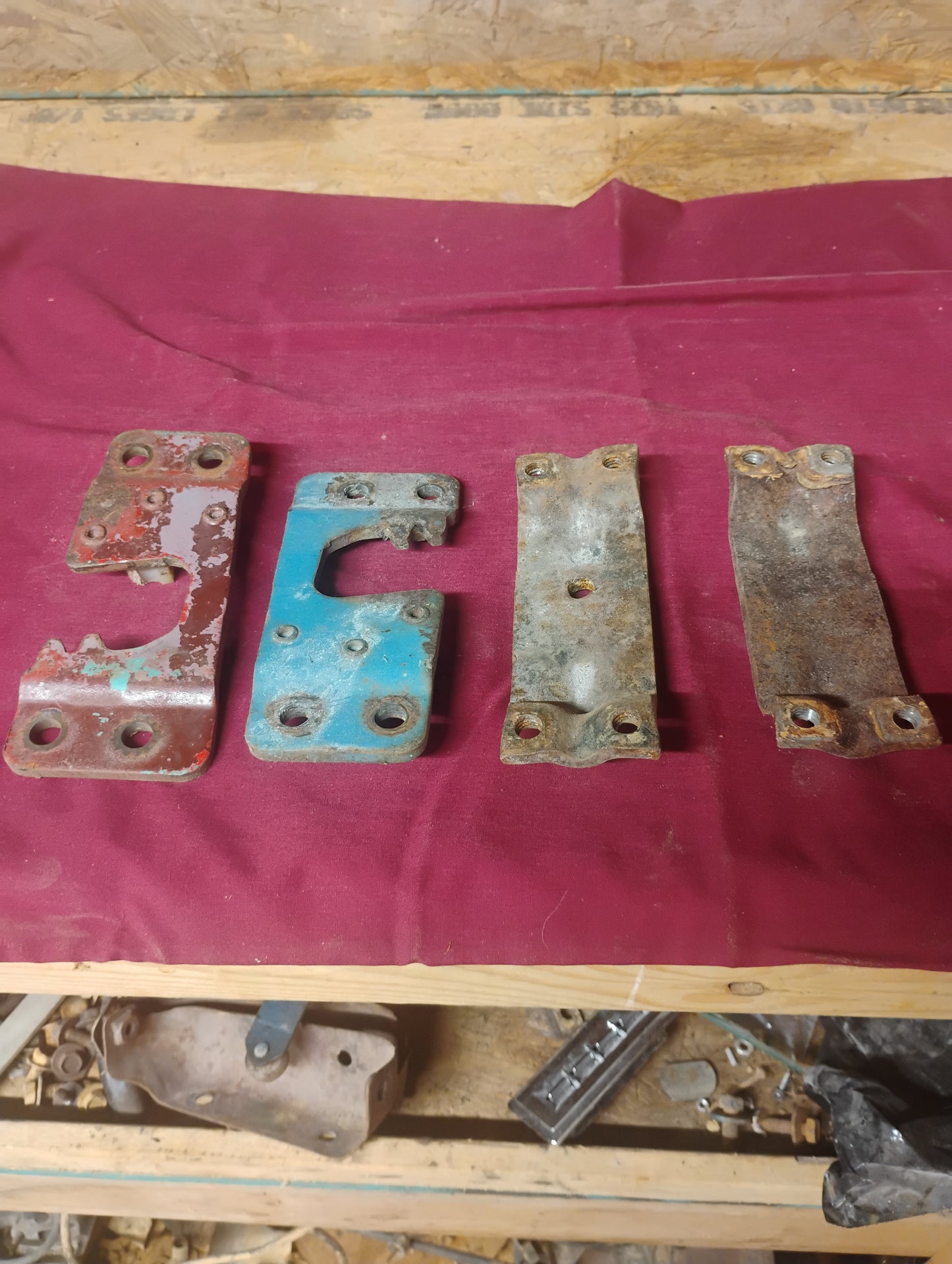 Pair of 2 OEM Door Striker Plates & Backing Plates 1967-1972 Chevy GMC C10 K10 Truck