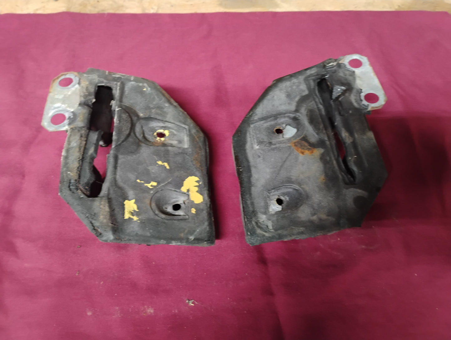81-87 Chevy GMC Truck Rubber Hood Flanges Side Bumpers Cushions OEM C10 K10 Pair