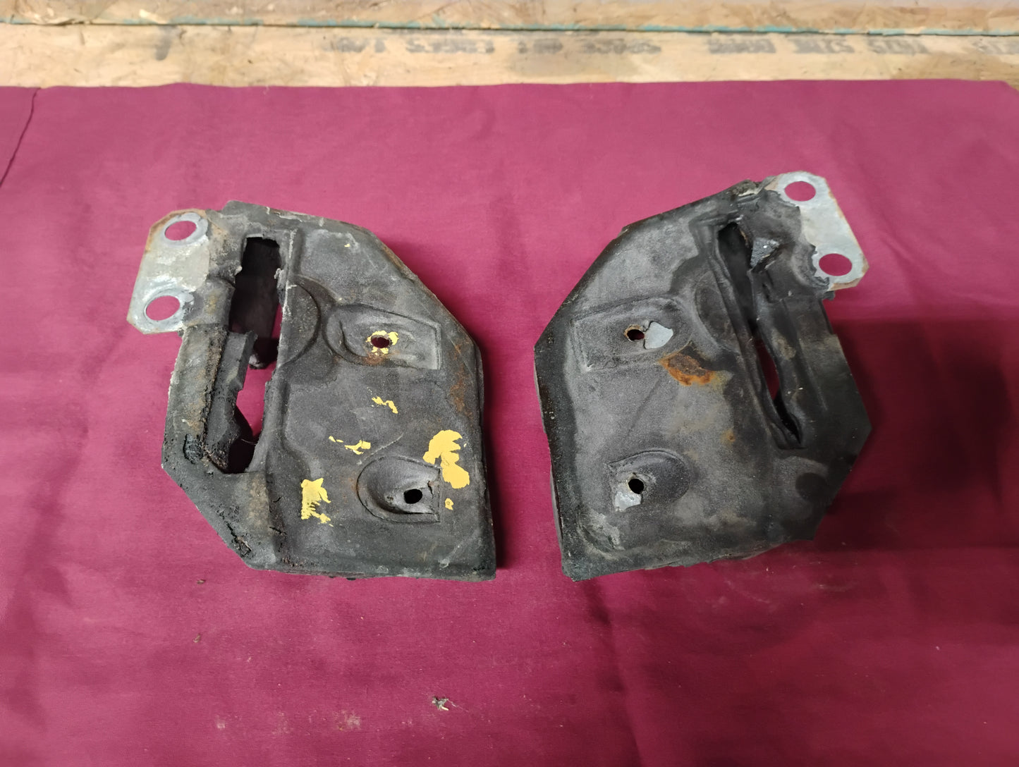81-87 Chevy GMC Truck Rubber Hood Flanges Side Bumpers Cushions OEM C10 K10 Pair