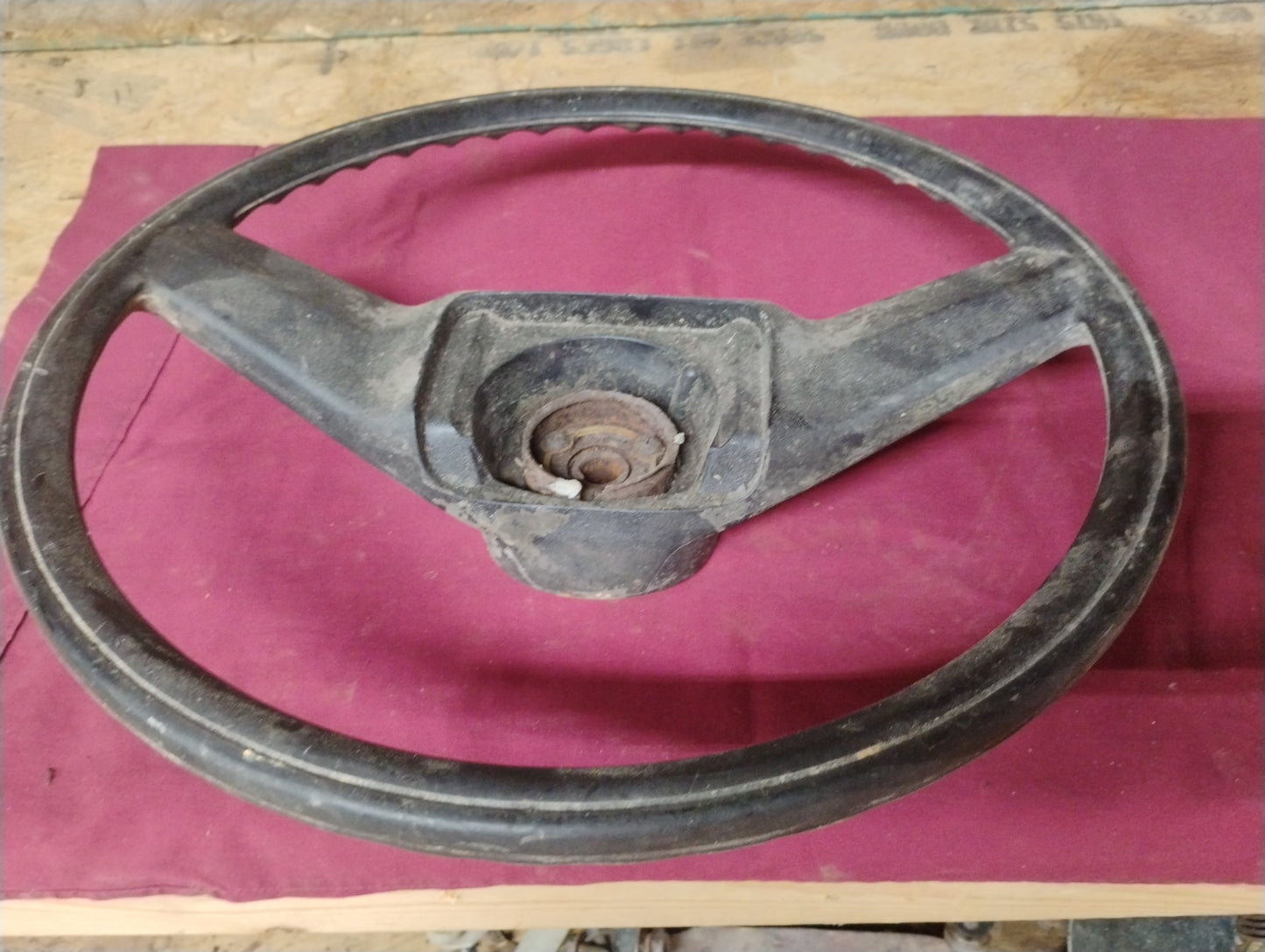 73-79 Chevy GMC Truck Steering Wheel OEM Black Two Spoke C10 K10 No Horn Button