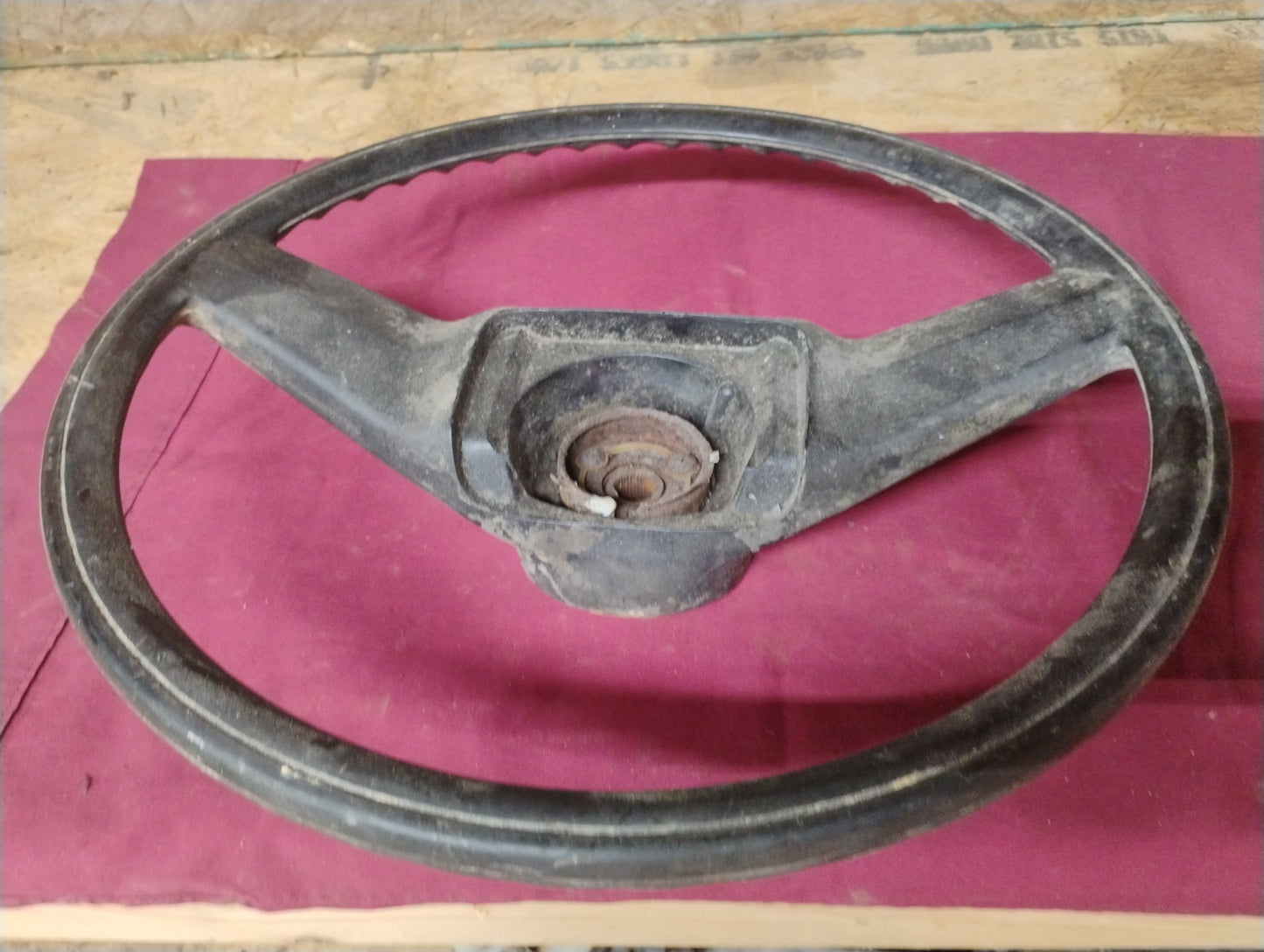 73-79 Chevy GMC Truck Steering Wheel OEM Black Two Spoke C10 K10 No Horn Button