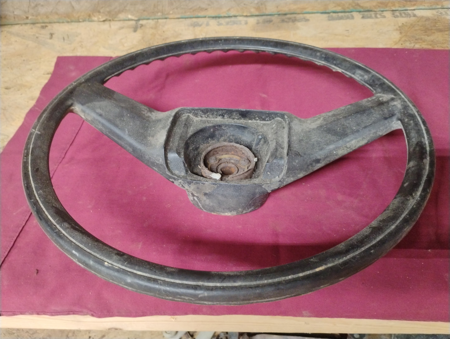 73-79 Chevy GMC Truck Steering Wheel OEM Black Two Spoke C10 K10 No Horn Button