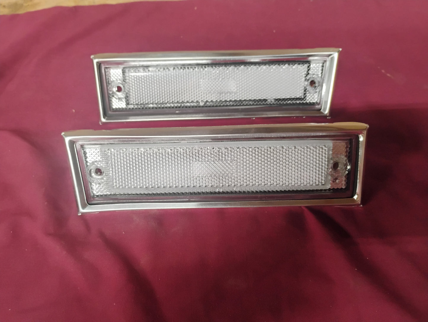 81-87 Chevy GMC Truck Clear White Side Marker Lights Lens Front Pair LH RH C10 K10