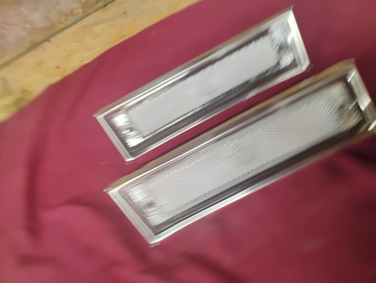 81-87 Chevy GMC Truck Clear White Side Marker Lights Lens Front Pair LH RH C10 K10