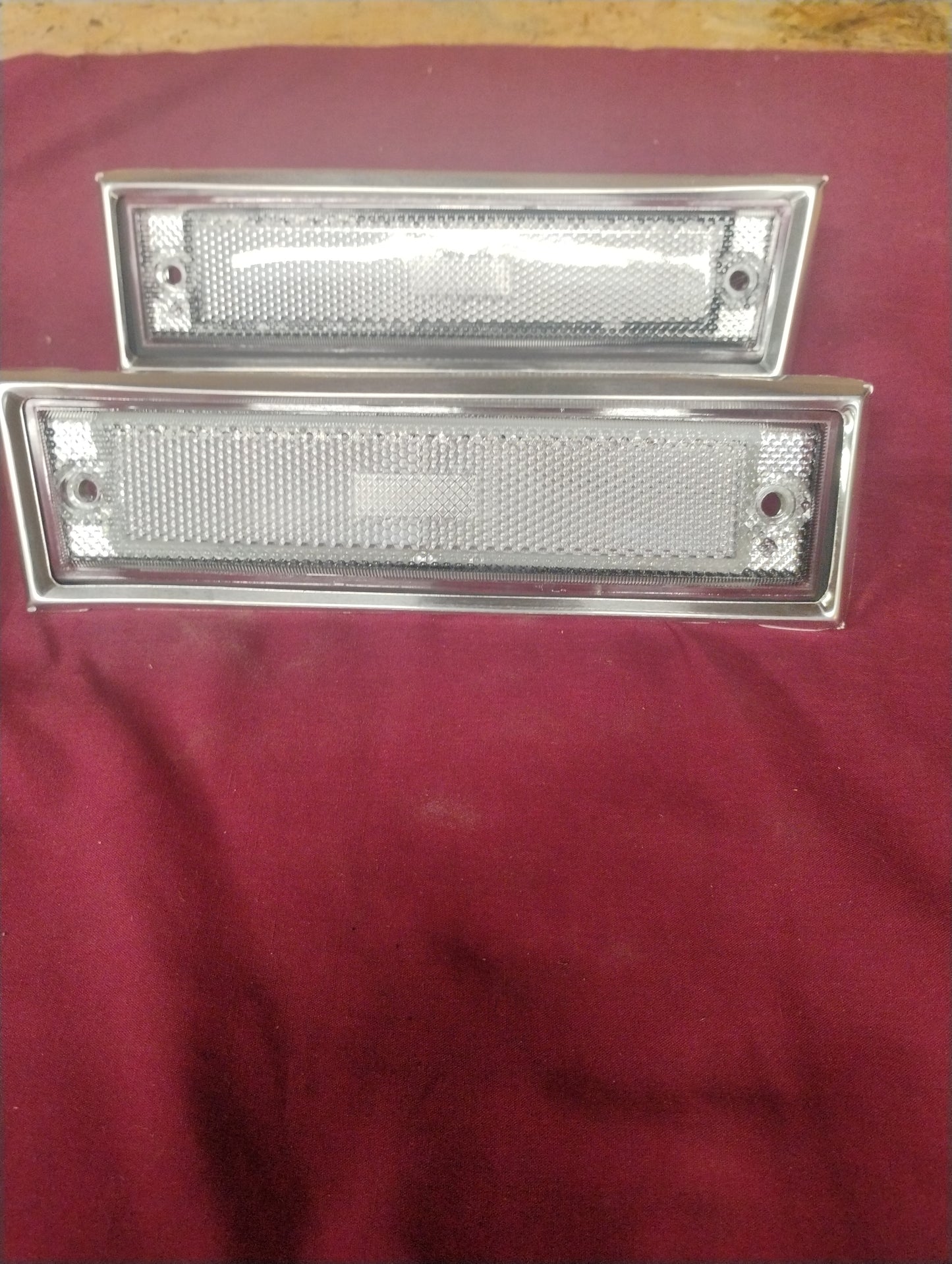 81-87 Chevy GMC Truck Clear White Side Marker Lights Lens Front Pair LH RH C10 K10