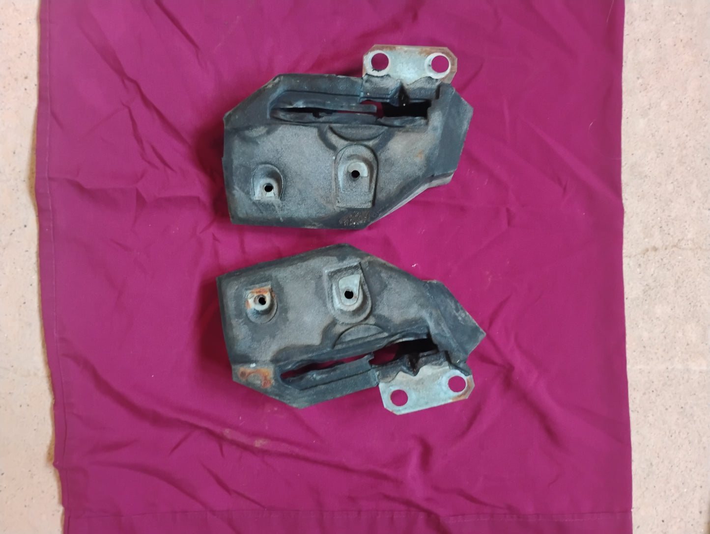 81-87 Chevy GMC Truck Rubber Hood Bumpers Flanges Cushions Set Pair OEM C10 FS