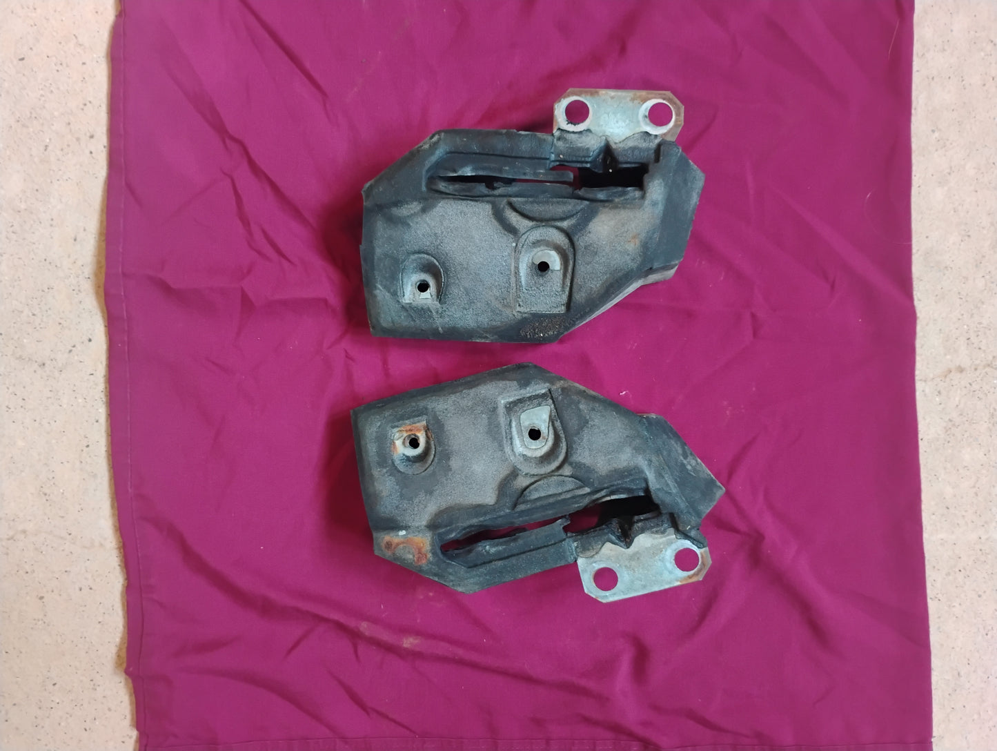 81-87 Chevy GMC Truck Rubber Hood Bumpers Flanges Cushions Set Pair OEM C10 FS