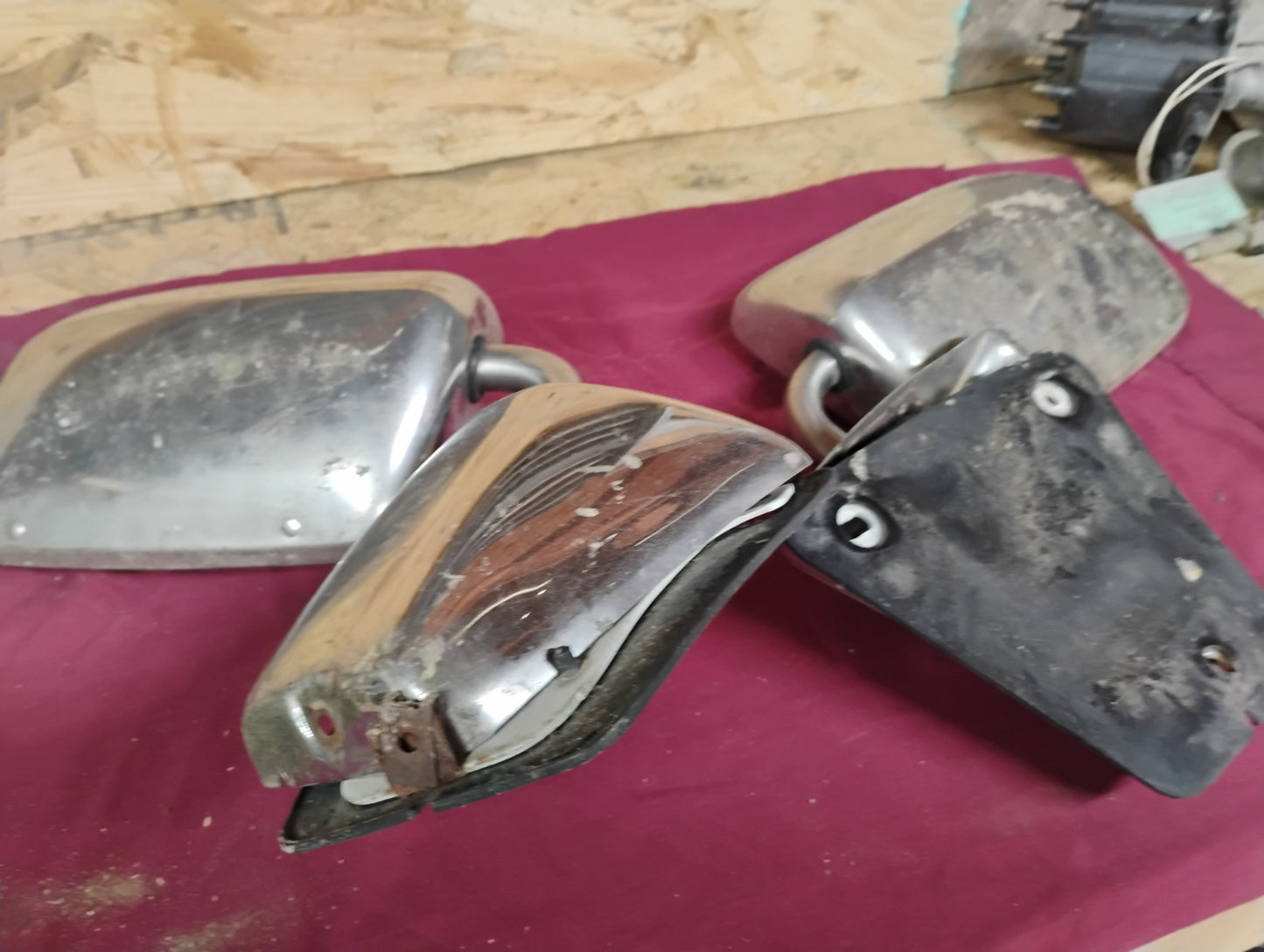 73-87 Chevy GMC Truck Exterior Door Mirrors Pair Left Right OEM Stainless C10 K10