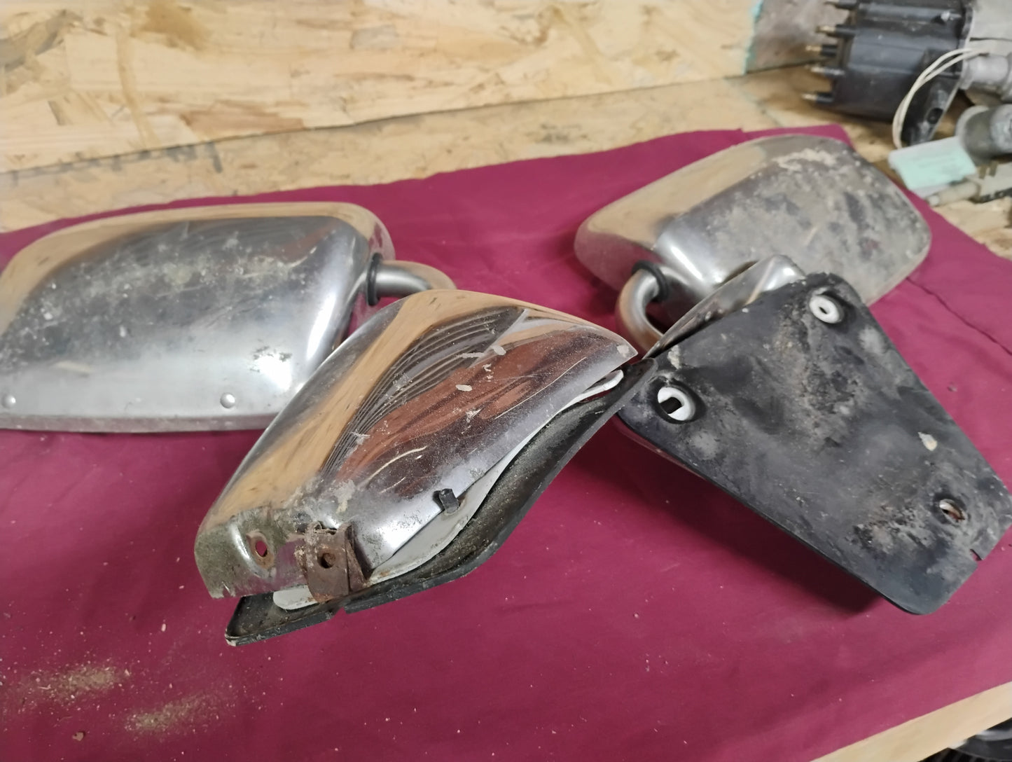 73-87 Chevy GMC Truck Exterior Door Mirrors Pair Left Right OEM Stainless C10 K10