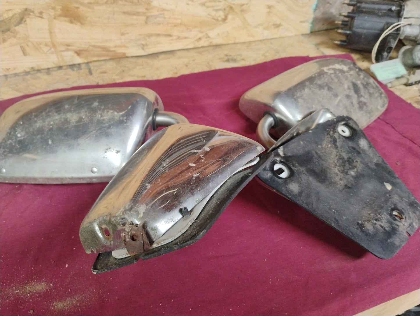 73-87 Chevy GMC Truck Exterior Door Mirrors Pair Left Right OEM Stainless C10 K10