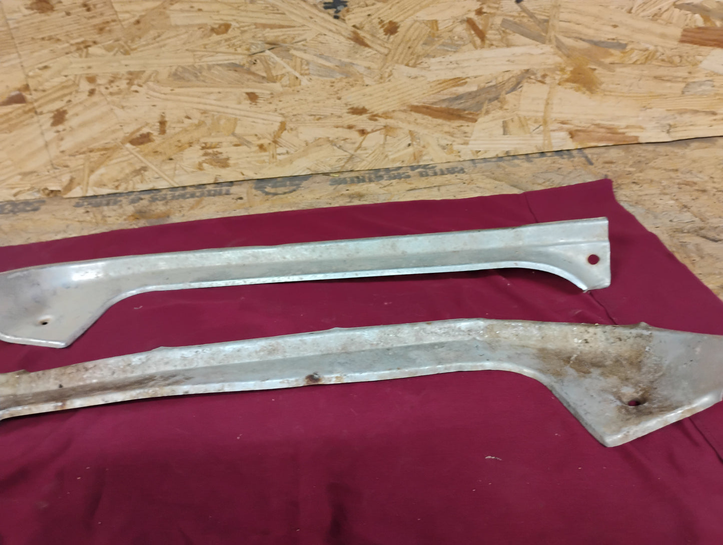 73-87 Chevy GMC Truck Crew Cab Rear Door Sill Plates Threshold Pair OEM Aluminum