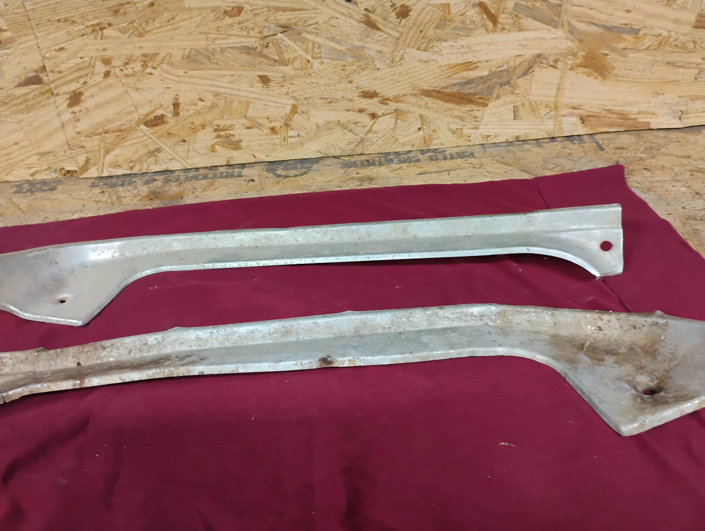 73-87 Chevy GMC Truck Crew Cab Rear Door Sill Plates Threshold Pair OEM Aluminum