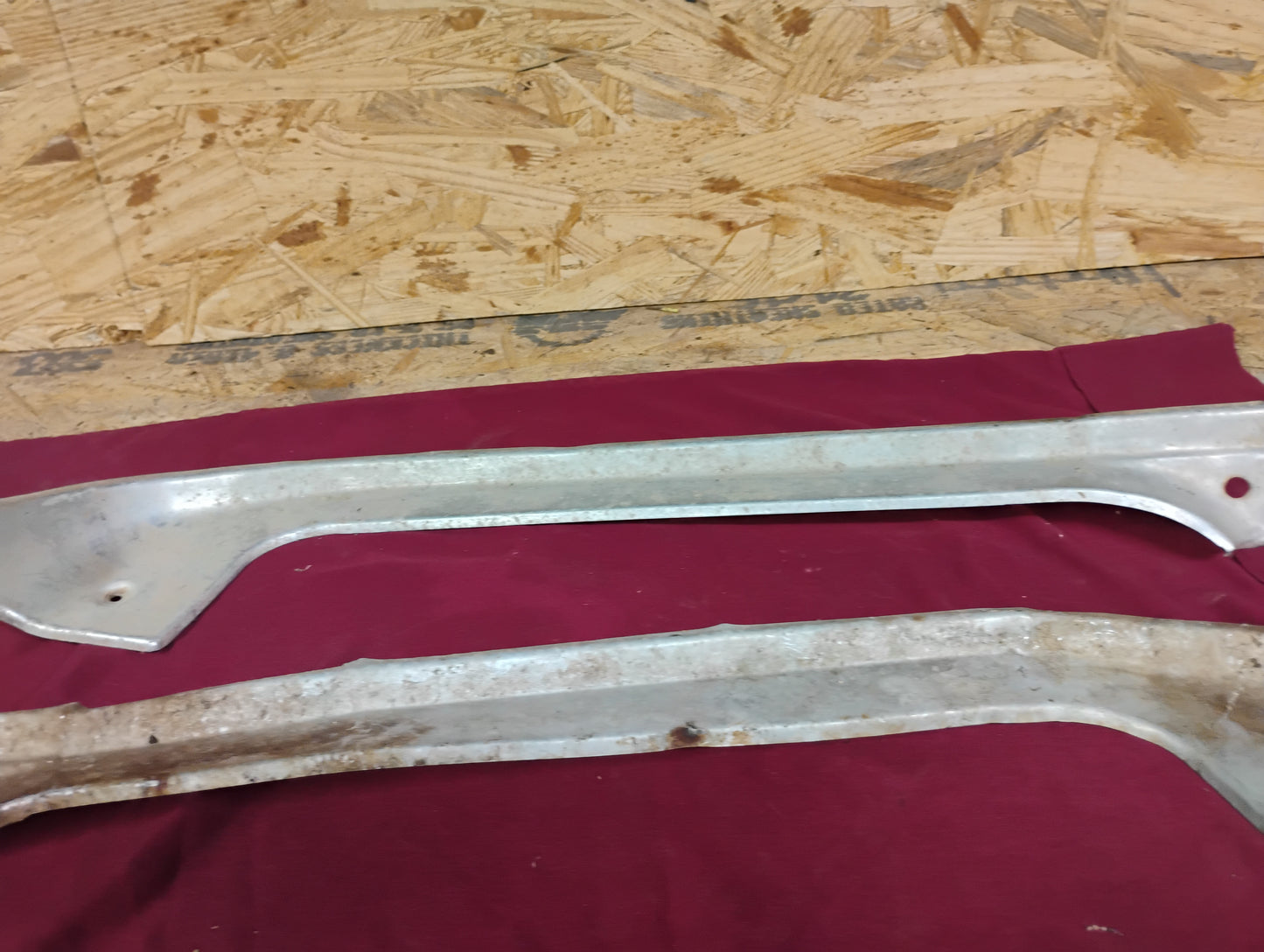 73-87 Chevy GMC Truck Crew Cab Rear Door Sill Plates Threshold Pair OEM Aluminum