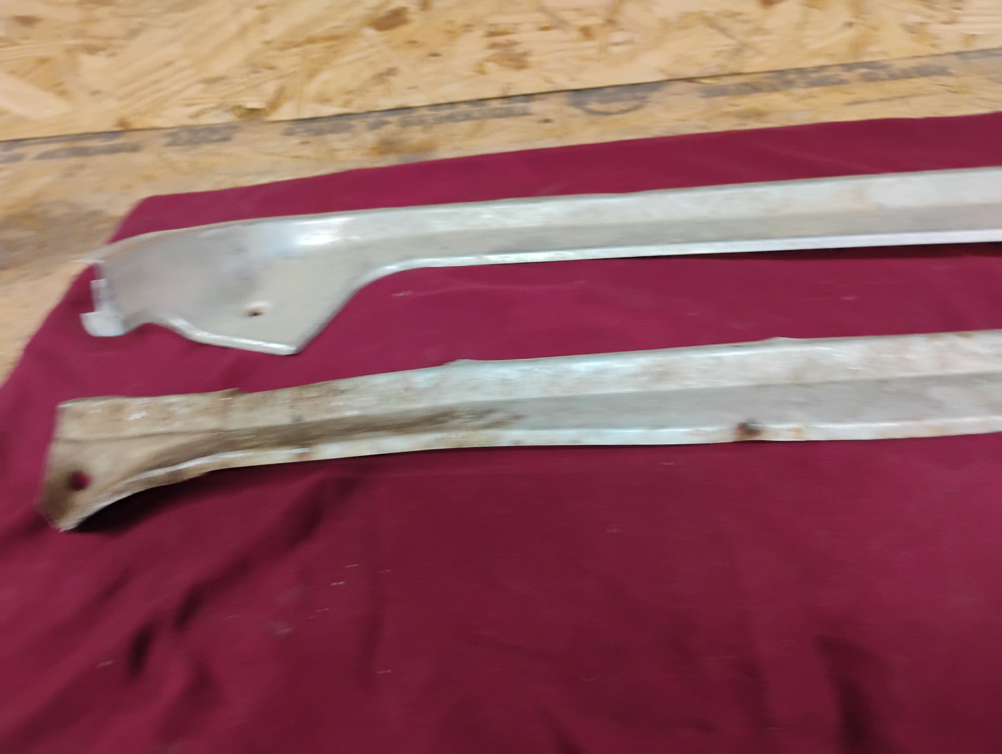 73-87 Chevy GMC Truck Crew Cab Rear Door Sill Plates Threshold Pair OEM Aluminum