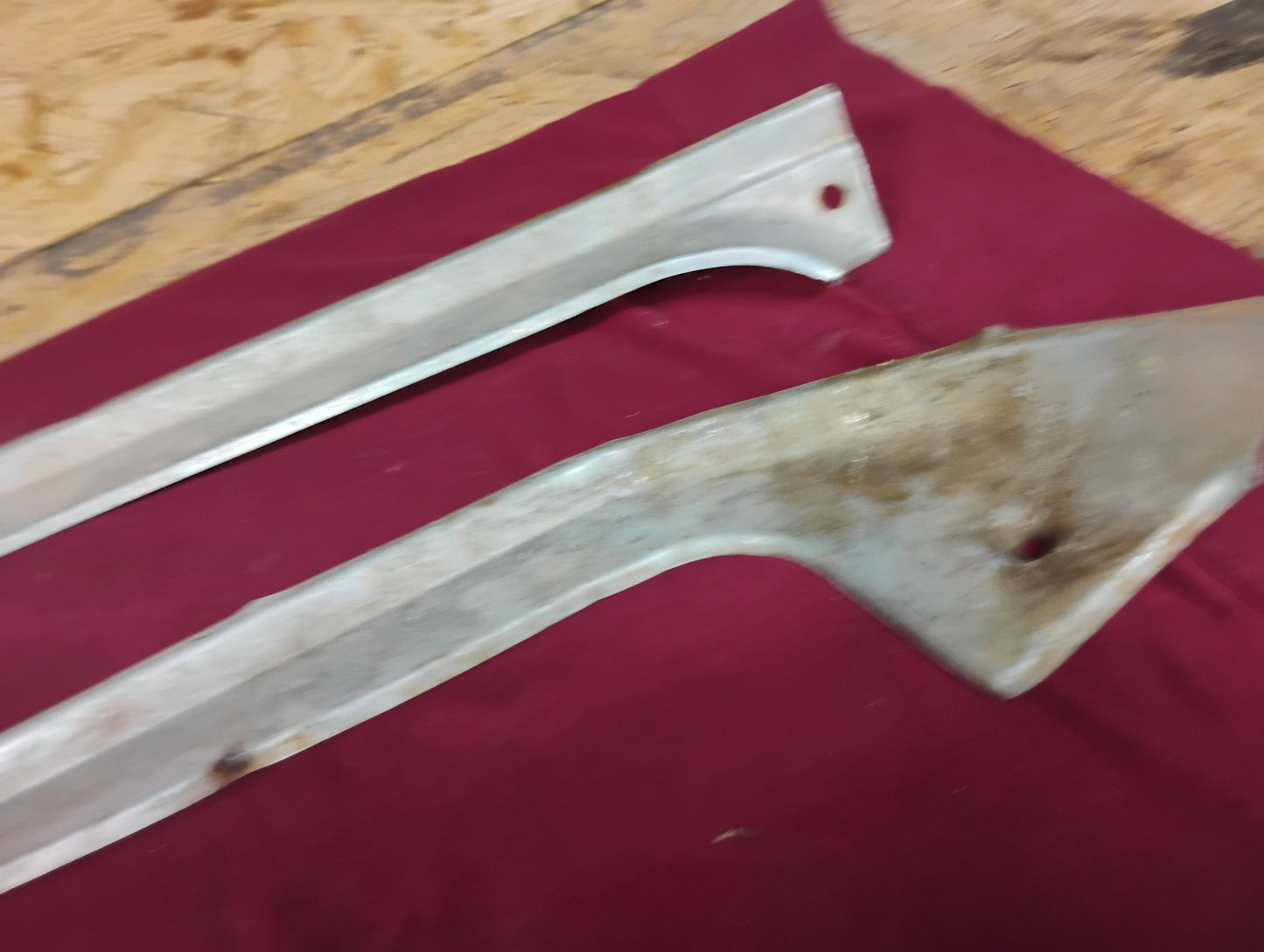 73-87 Chevy GMC Truck Crew Cab Rear Door Sill Plates Threshold Pair OEM Aluminum