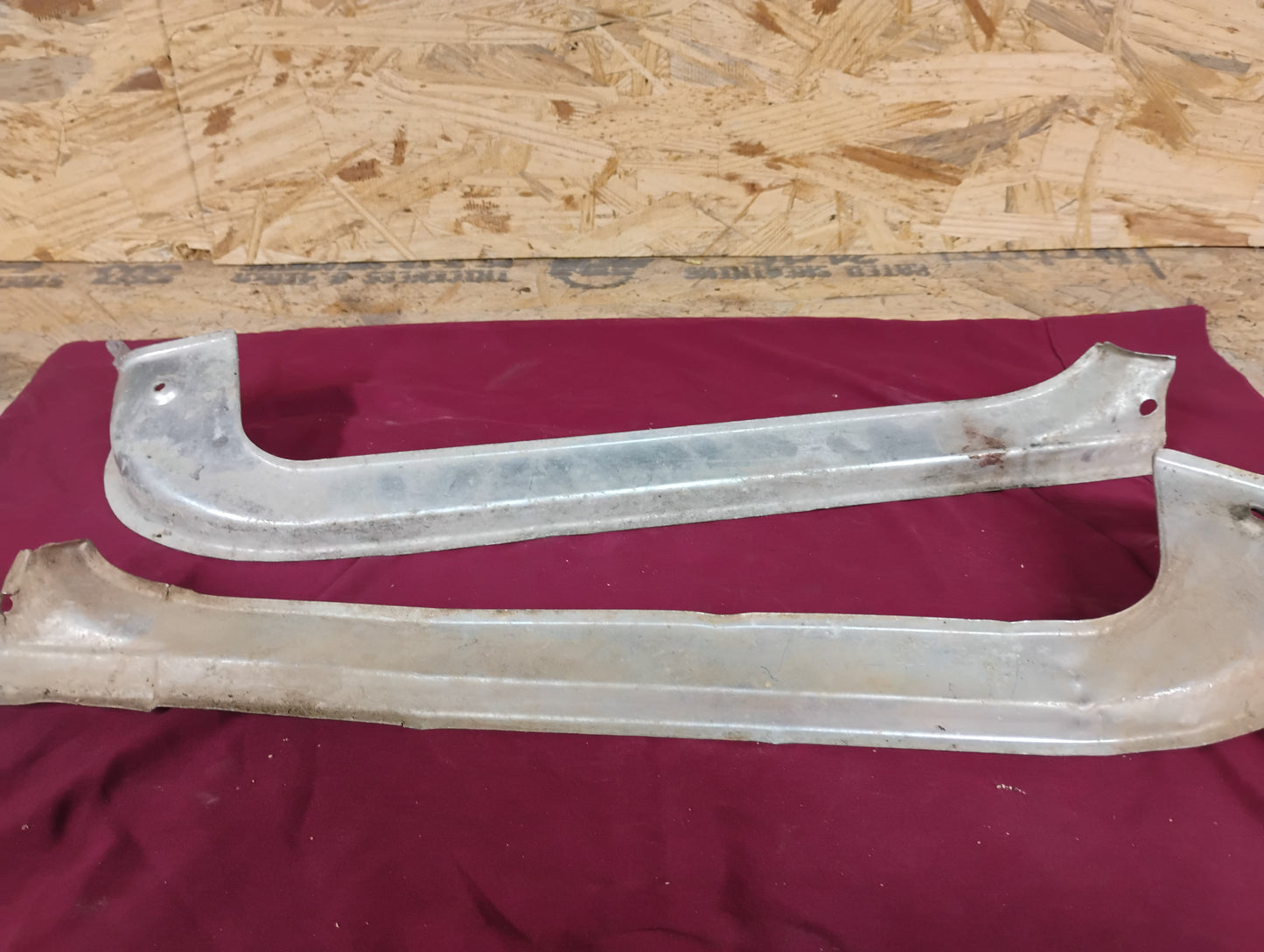 73-87 Chevy GMC Truck Crew Cab Rear Door Sill Plates Threshold Pair OEM Aluminum
