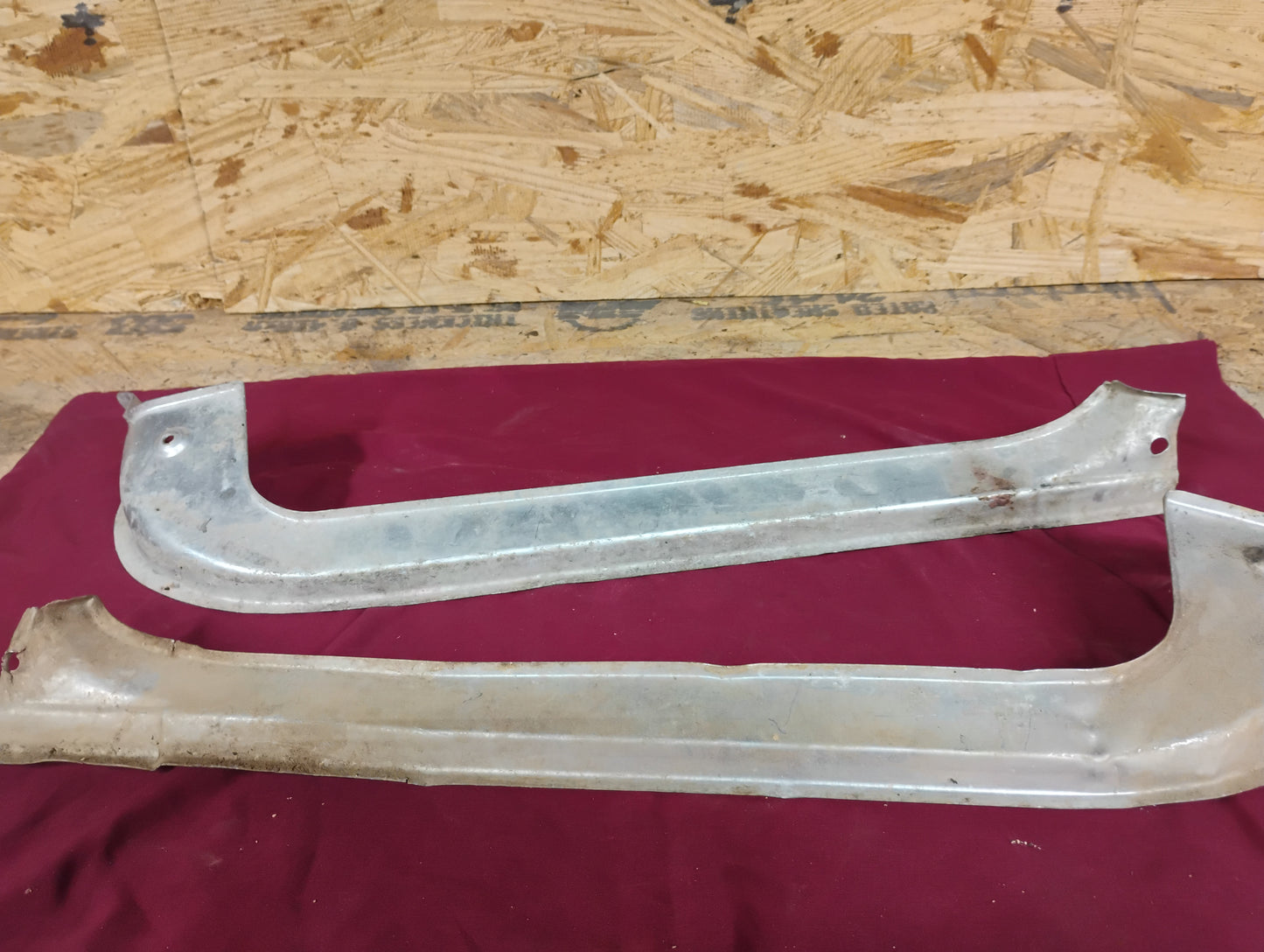 73-87 Chevy GMC Truck Crew Cab Rear Door Sill Plates Threshold Pair OEM Aluminum