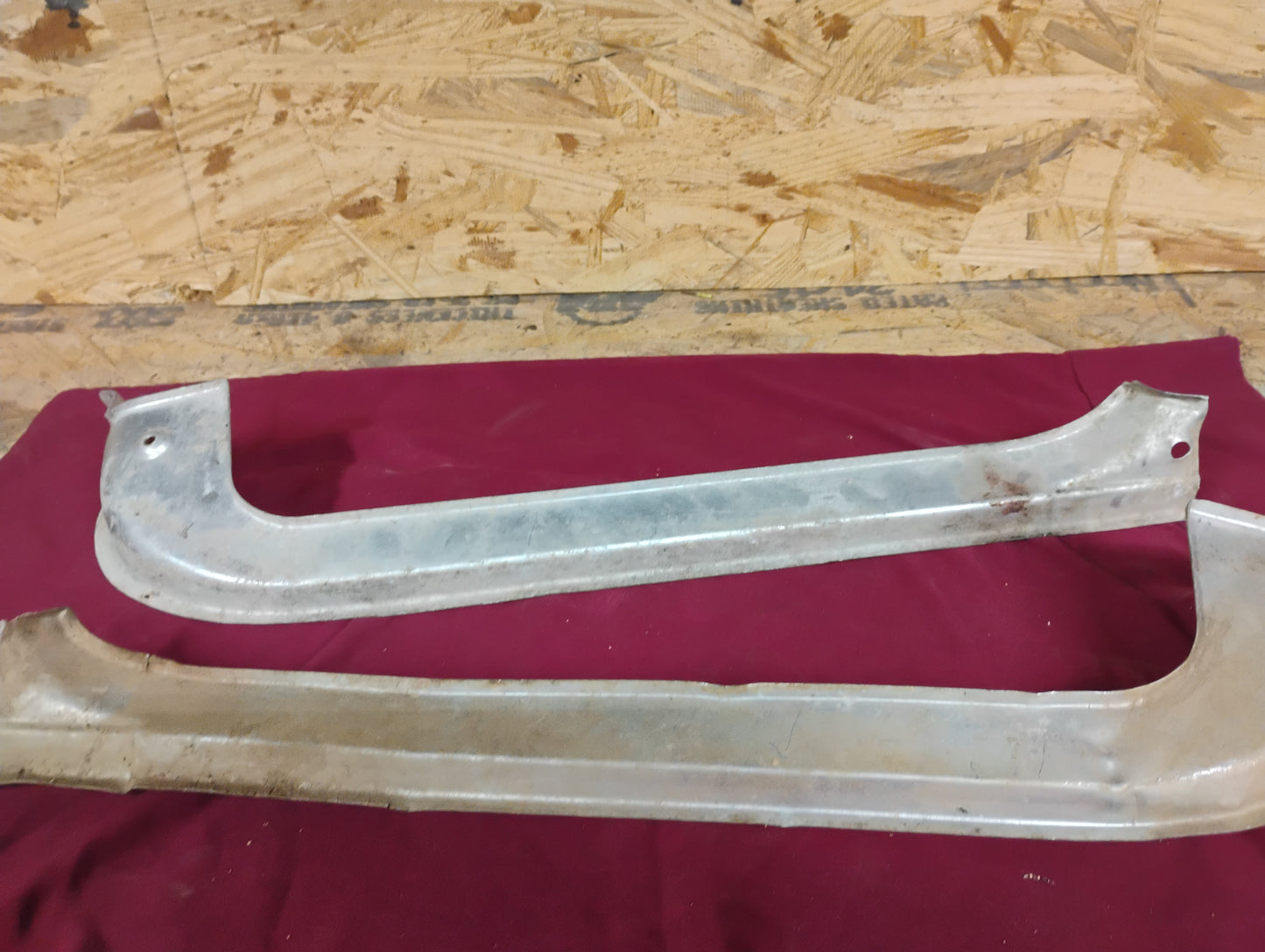 73-87 Chevy GMC Truck Crew Cab Rear Door Sill Plates Threshold Pair OEM Aluminum