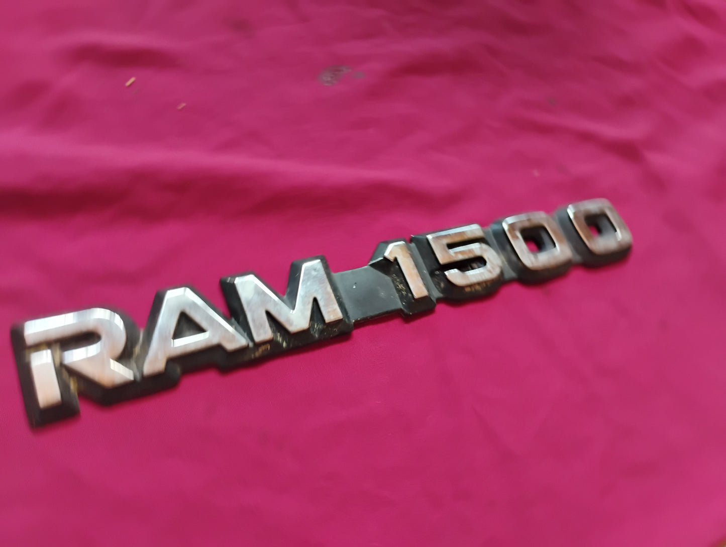 OEM RAM 1500 Chrome & Black Emblem Badge - Fits 2009-2012 Dodge Ram 1500 - Good Condition (A)