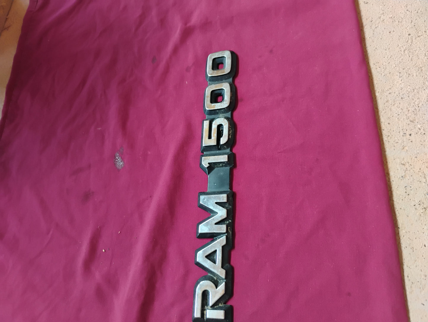 OEM RAM 1500 Chrome & Black Emblem Badge - Fits 2009-2012 Dodge Ram 1500 - Good Condition (A)