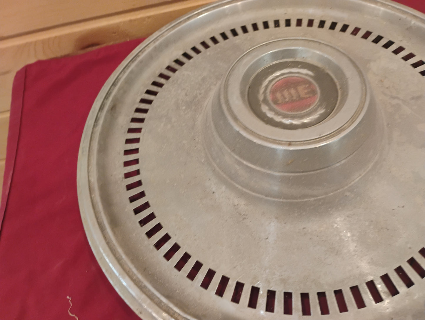 Vintage Metal Hubcap Wall Art Garage Decor Man Cave Industrial Retro Style