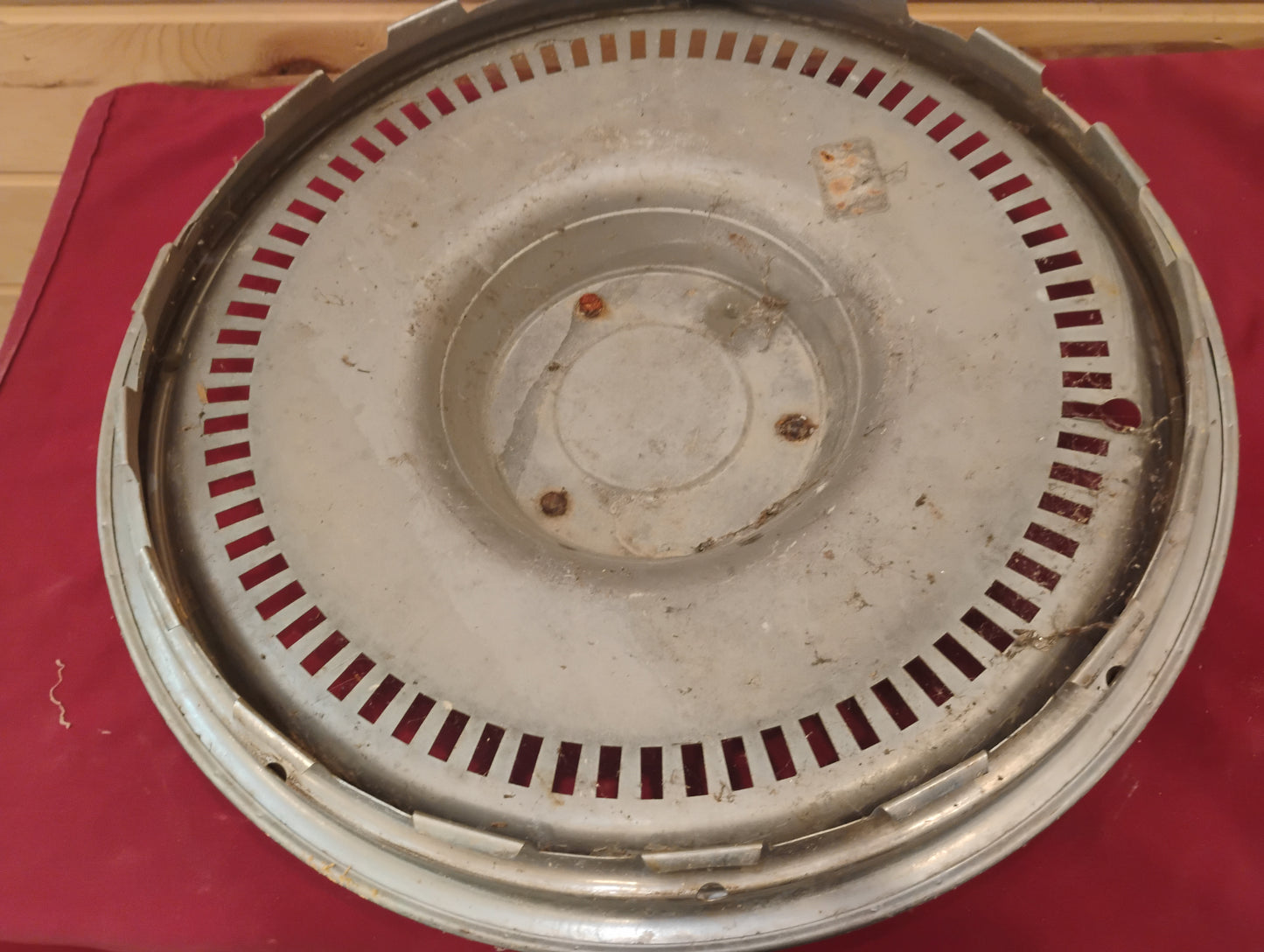 Vintage Metal Hubcap Wall Art Garage Decor Man Cave Industrial Retro Style