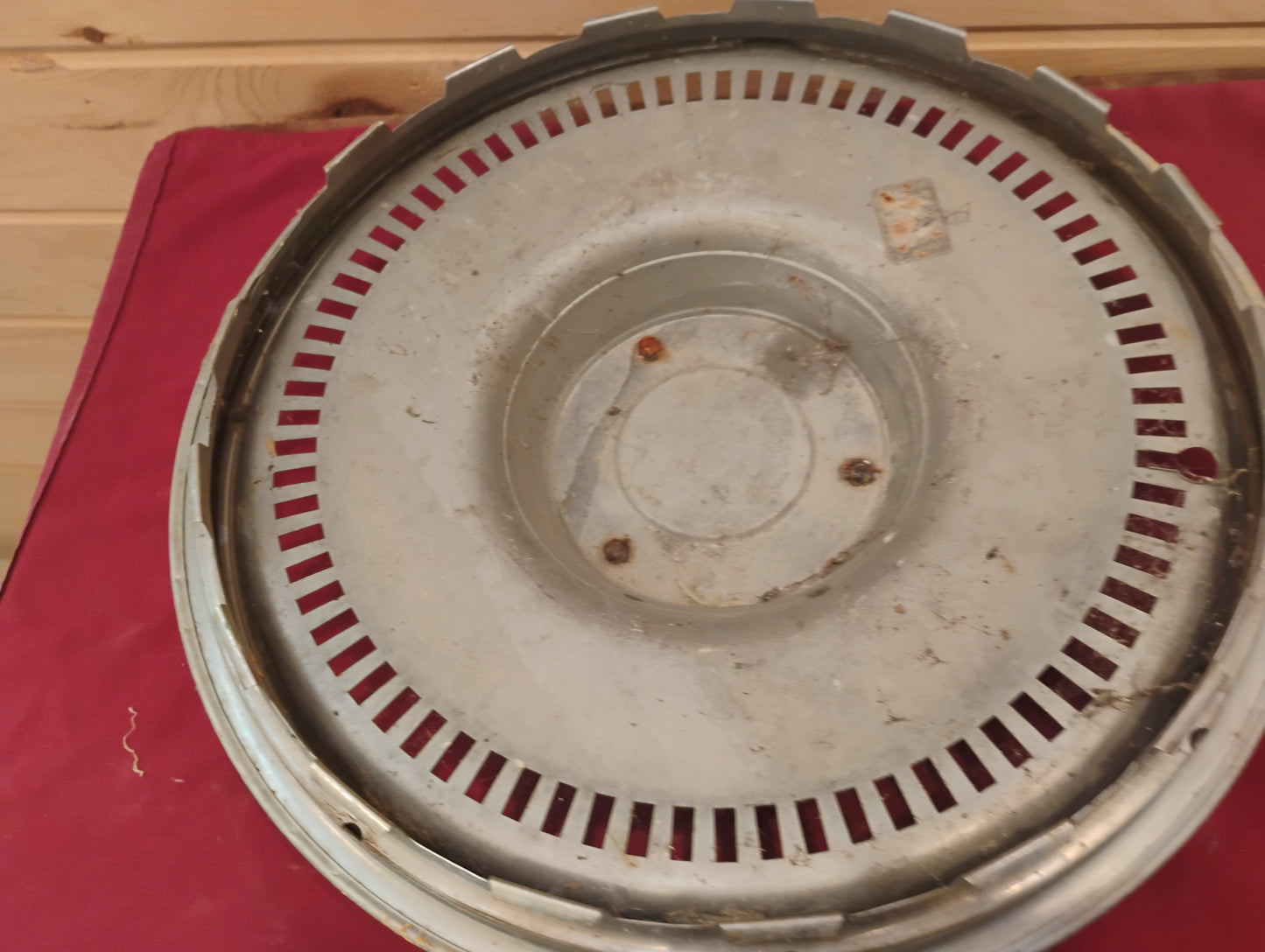 Vintage Metal Hubcap Wall Art Garage Decor Man Cave Industrial Retro Style