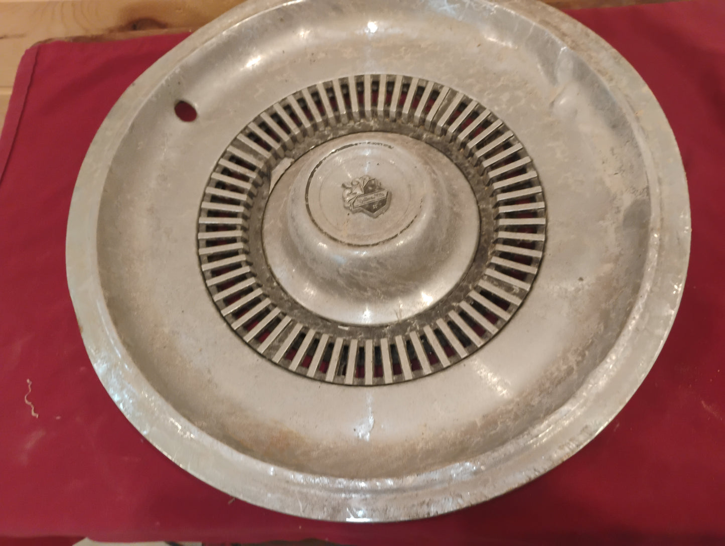Vintage Metal Hubcap Wall Art Garage Decor Man Cave Industrial Style Texas Florida