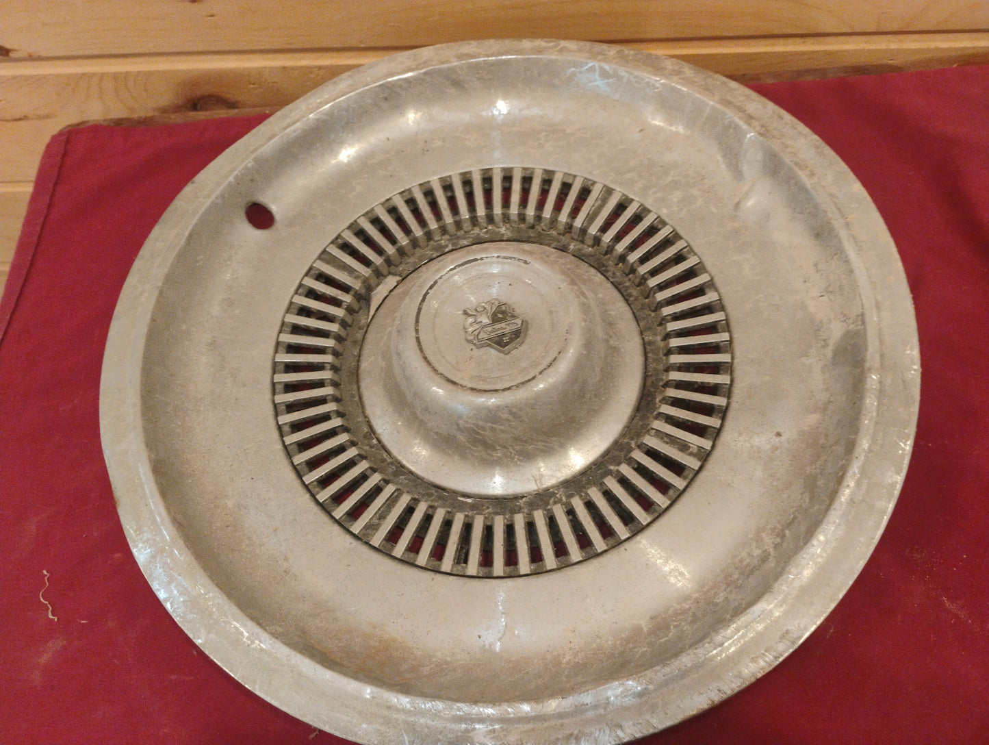 Vintage Metal Hubcap Wall Art Garage Decor Man Cave Industrial Style Texas Florida