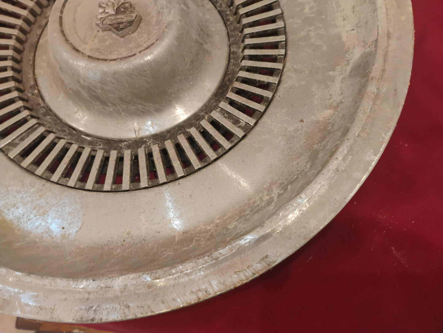 Vintage Metal Hubcap Wall Art Garage Decor Man Cave Industrial Style Texas Florida