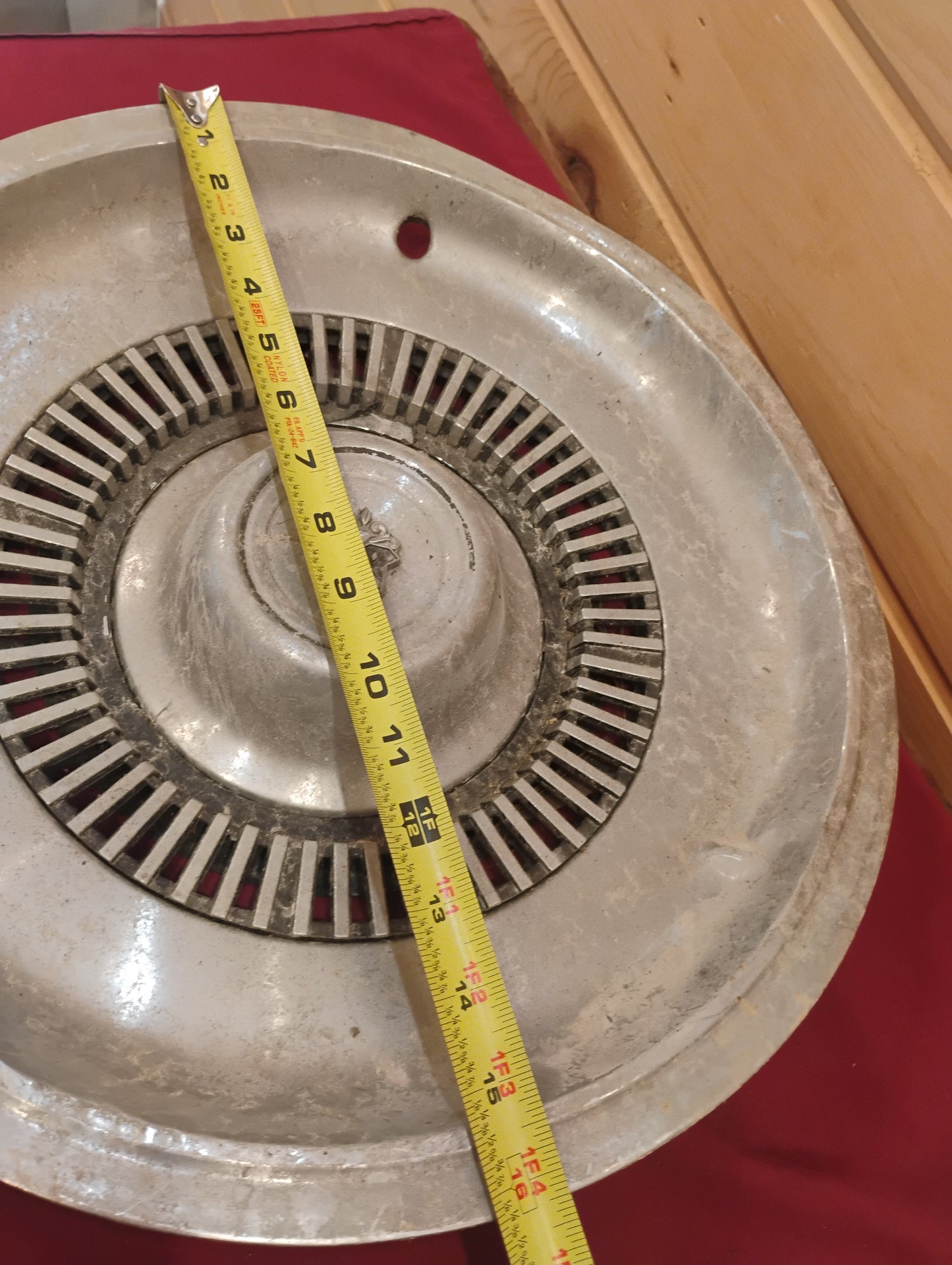 Vintage Metal Hubcap Wall Art Garage Decor Man Cave Industrial Style Texas Florida